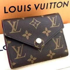 未使用級 ルイヴィトン モノグラム ポルトフォイユ ヴィクトリーヌ フューシャ