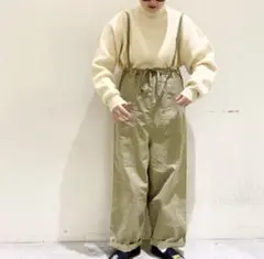 ニコアンド モールスキン 2WAYサロペット　 カーキのサムネイル