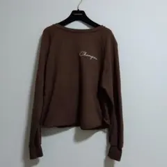 チャンピオン　レディース　ブラウン　刺繍　ロゴトレーナー　F