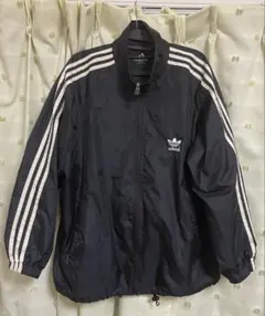 adidas ナイロンジャケット ブラック トレフォイル 古着 アディダス