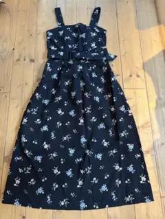 マジェスティックレゴン 黒 花柄 ワンピース M