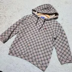 【希少】バーバリーブルーレーベル ノバチェック パーカー ホース刺繍