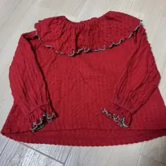 MARK'S HOGAN 赤 フリル襟 長袖カットソー