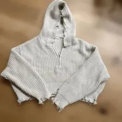 SLY フード付きクロップドニットセーター