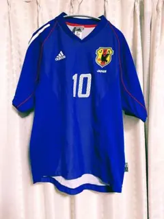 【希少品】中山雅史サッカー　日本代表　ユニフォーム　10番　日韓　サムライブルー