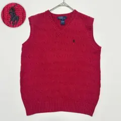 希少色✨Polo by Ralph Lauren ケーブルニット ベスト 赤
