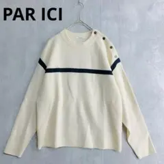 PAR ICI パーリッシィ　ウール　ニット　セーター　　ライン　アイボリー　冬
