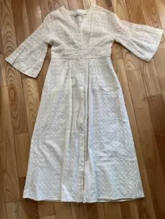 NANO universe カットワークレースワンピース 7分袖サイズ36 S位