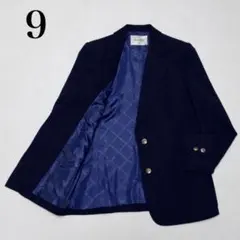 ウール100%【9】イトキン テーラードジャケット しっかり生地 金ボタン 濃紺
