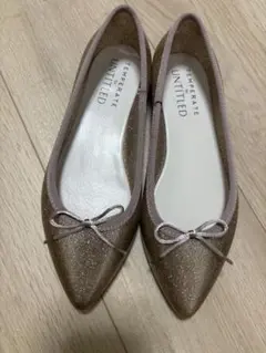 TEMPERATE for UNTITLED レインシューズ ラメ　ゴールド美品