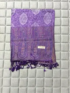 紫色ペイズリー柄ストール・ショール