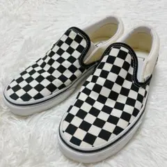 【美品】 vans バンズ チェッカー スリッポン チェック柄 24cm