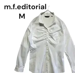 m.f.editorial 胸ギャザー　M ホワイトブラウス　白　オフィスのサムネイル
