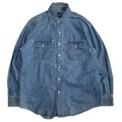 90s OLD GAP Denim Flap Shirt Vintage