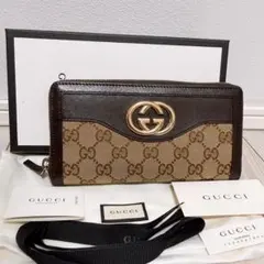 《超美品》GUCCI(グッチ)長財布 GGキャンバス