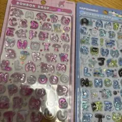 ボンボンドロップシール　文字　はぴだん マイメロディ
