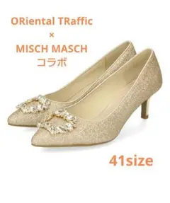 極美品 オリエンタルトラフィック ミッシュマッシュ ビジュー パンプス 41のサムネイル