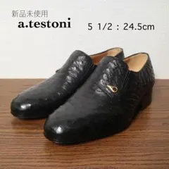 【新品希少】 a.testoni テストーニ オーストリッチ フルポイント仕立てのサムネイル