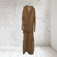 【即日配送】ナノユニバース　花柄　シャツワンピース　フリーサイズ