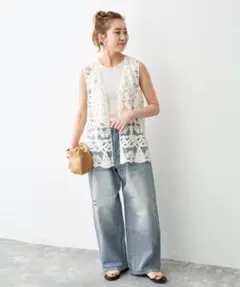 【新品未使用】　Spick & Span コードエンブロイダリーチュールベストのサムネイル