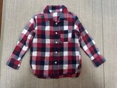 無印良品　チェック柄長袖シャツ コットン100% 110cm