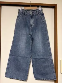 【グローバルワーク】【美品】【Mサイズ】GOODデニムタックワイドパンツ