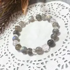 ラブラドライト・水晶の天然石ブレスレット