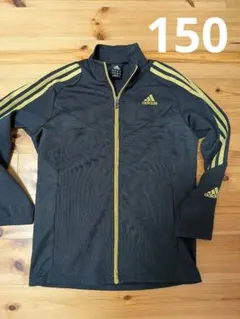 adidas 男の子上着ジャージ黒/金150cm