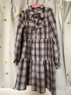 メゾピアノジュニアS⭐︎チェック柄長袖ワンピース