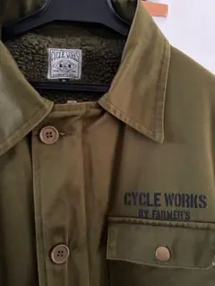 CYCLE WORKS ミリタリージャケット M オリーブグリーン 中古