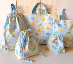 【匿名配送】ハンドメイド　入園入学5点セット NO.250 動物柄