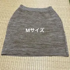 ミスティック　ブラウン系 ミックスニット ミニスカート バックジップ　Mサイズのサムネイル