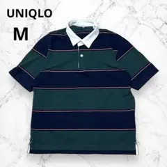 ユニクロ　M　ポロシャツ　ボーダー　カジュアル　スポーツ　ゴルフ　テニス