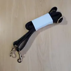 ストラップ　バッグ　ショルダーストラップ　合成皮革　ブラック　金具付き