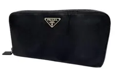 ★PRADAプラダ　ナイロン　ラウンドジップ長財布 　ブラック