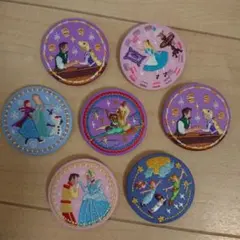 ディズニー プリンセス 刺繍缶バッジ 7 個セット ピンバッチ