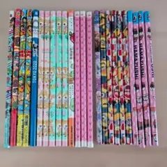 キャラクター柄鉛筆セット B・2B など24本まとめ売りお名前シール付き
