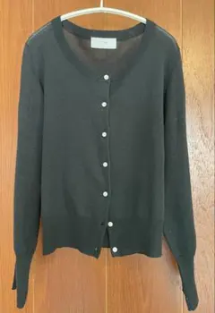 SLOBE iENA 黒 シアーカーディガン