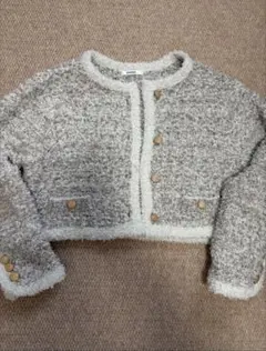 SNIDEL ツイードニットカーディガン グレー　ONESIZE