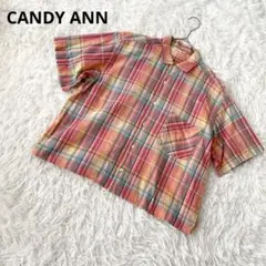 キャンディアン 半袖シャツ レトロ チェック柄 綿100% ユニセックス
