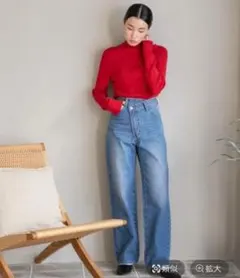 LOWRYS FARM　CONEアシメデニムパンツ　Mサイズのサムネイル