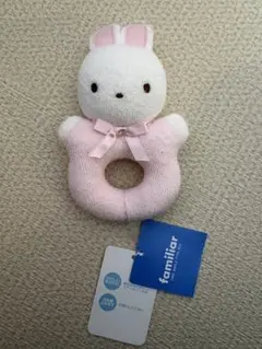 familiar うさぎ型ラトル ピンク ガラガラ