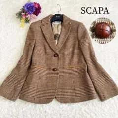 【古着】SCAPA チェック柄 テーラードジャケット