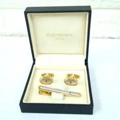 YSL イヴサンローラン　カフリンクス　ネクタイピン　シルバー/ゴールドカラー