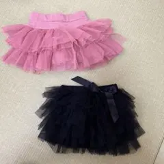 レギンス付きチュールスカート　黒100㎝のみ