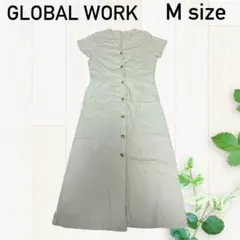 GLOBAL WORK 半袖 フロントボタン ワンピース Mサイズ