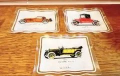 KOGEN ガラスプレート3枚セット＊クラシックカーデザイン