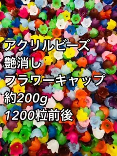 アクリルビーズ 艶消しフラワーキャップ 200g 1200粒前後　　(小)