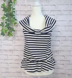 【INGNI】イング　レディース　ボーダー柄　チュニック　M　カットソー　伸縮性