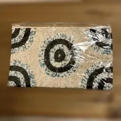 L*Y様 ビーズ刺繍ポーチ アイボリー/黒/青
